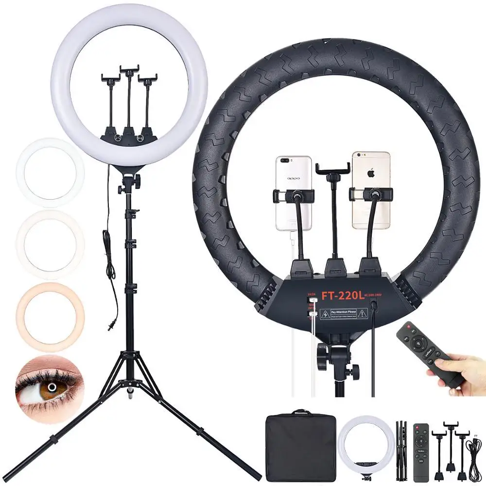 

FT-220 Photographic Light 22/18 Inch Ring Light 3200-5600K Led Ring Lamp With Remote Tripod For Phone Camera Studio Phone Video