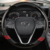 car steering wheel cover leather for toyota avalon camry 2018 2019 corolla 2018 2020 crown 2018 2019 rav4 2019 auto accessories