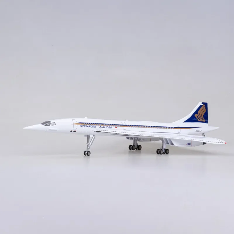 Фото 2025 Новая масштабная модель воздуха в масштабе 1:125 Air Singapore/Air British/Air Airlines France Concorde Airways с колесами и фонарями №4