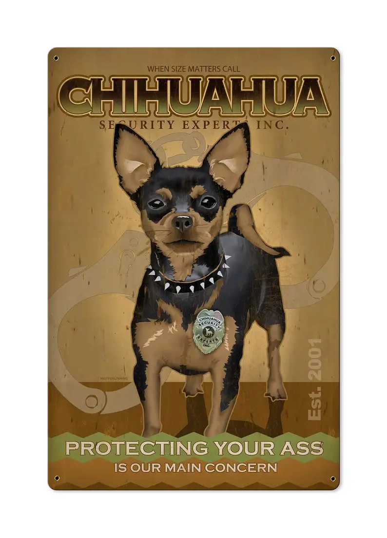 

Chihuahua, Dog, METAL Sign Wall Decor, Wall Art, Vintage Plaque
