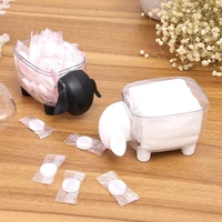 acrylic makeup organizer transparent little sheep cotton swabs qtip container cosmetic pad storage box empty box desk organizers