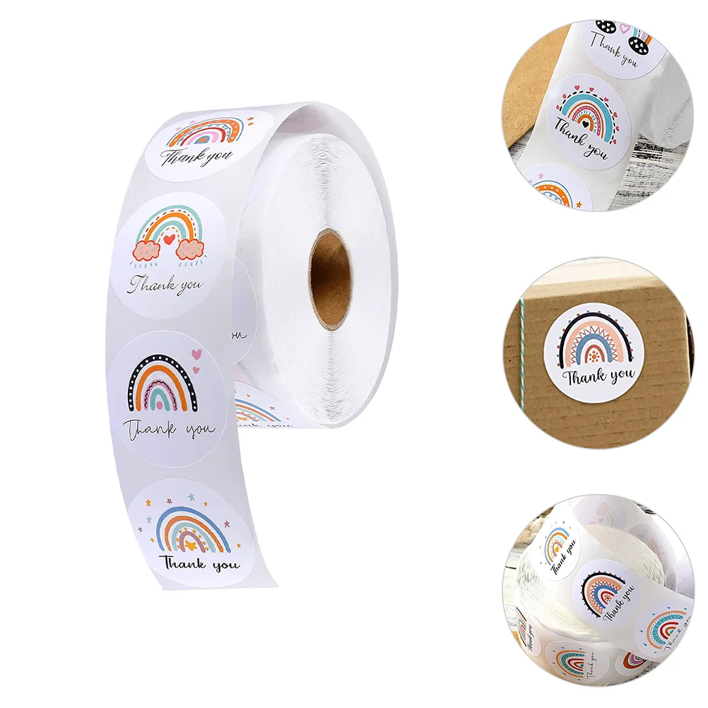 

Thank You Sealing Stickers Adorable Rainbow Stickers Self-adhesive Paper Stickers