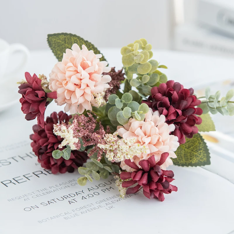 

Искусственные Цветы Лаванды, Шелковые Хризантемы, Домашний Декор, Центральная Часть, Декор Свадебного Обеденного Стола