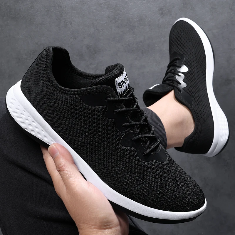 Mens Casual Solid Color Breathable Mesh Running Shoes Male Outdoor Lightweight Sports Athletic Sneakers Work Out