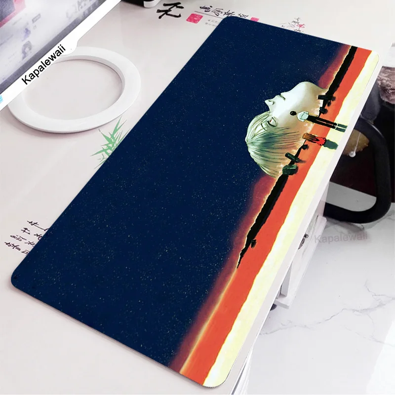 

Mouse Pad Evangelion Gamers Decoracion Kawaii Anime Pink Sakura Laptop Notebook Large Floral Carpet 900x400 Black Mousepad 40x90