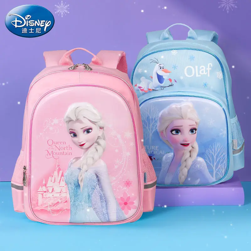 Disney children's schoolbag girls' first and second grade pupils 2022 new backpack Snow Princess Aisha  school bag