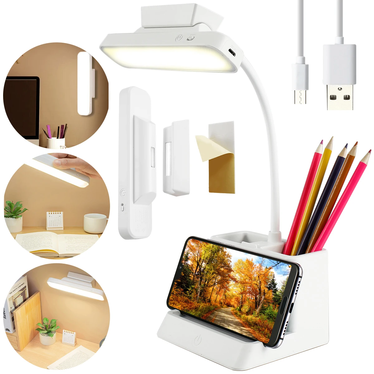

Desk Lamp LED Desk Light Magnetic Detachable Table Lamp with Pen Holder USB Charging Desktop Lamp Study Reading Night Lamp 3