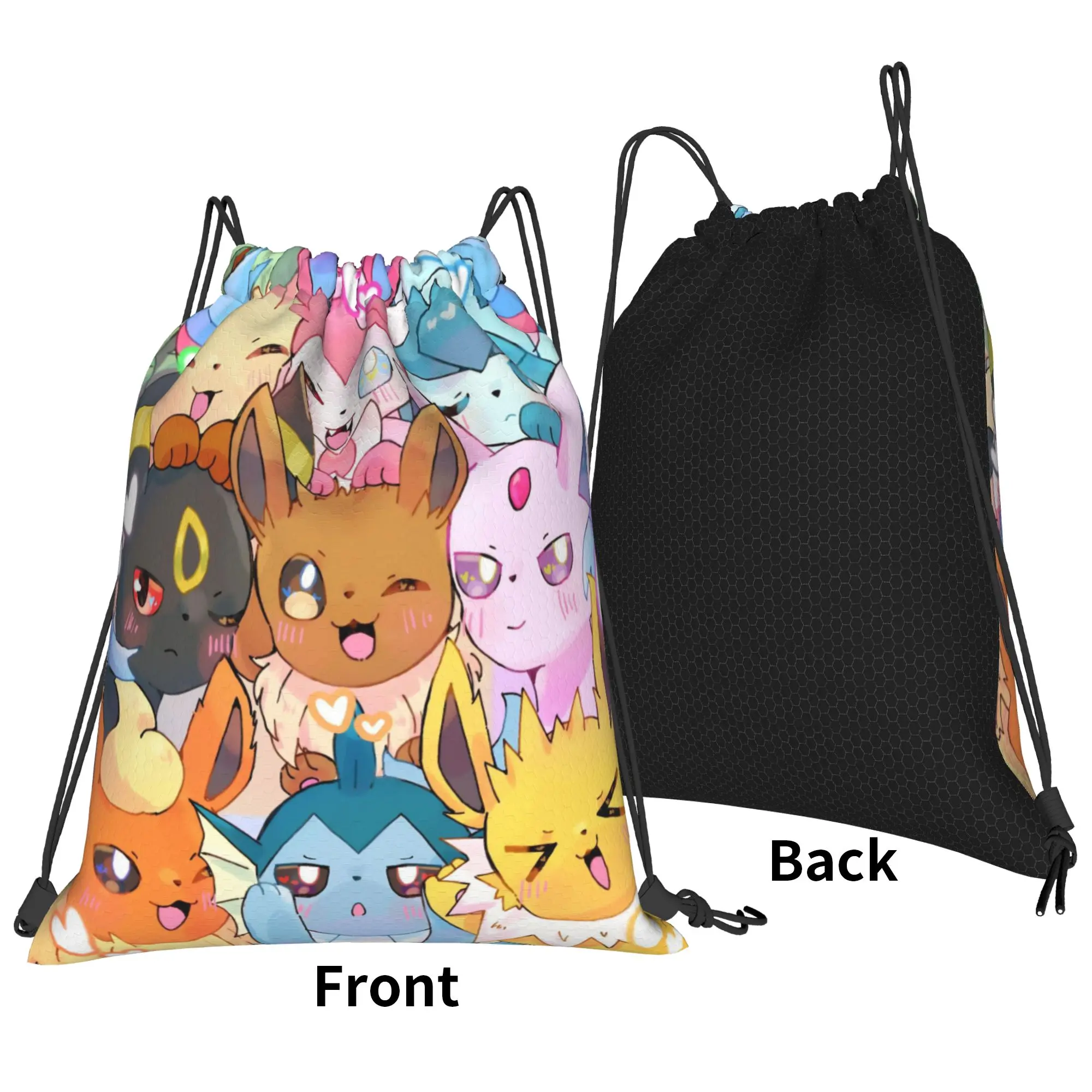 Фото Рюкзак-мешок Eevees Eeveelutions Poke-Mon с милым дизайном, водонепроницаемый, для спортзала и велоспорта, 36 см (Ш) x 43 см (В) №2