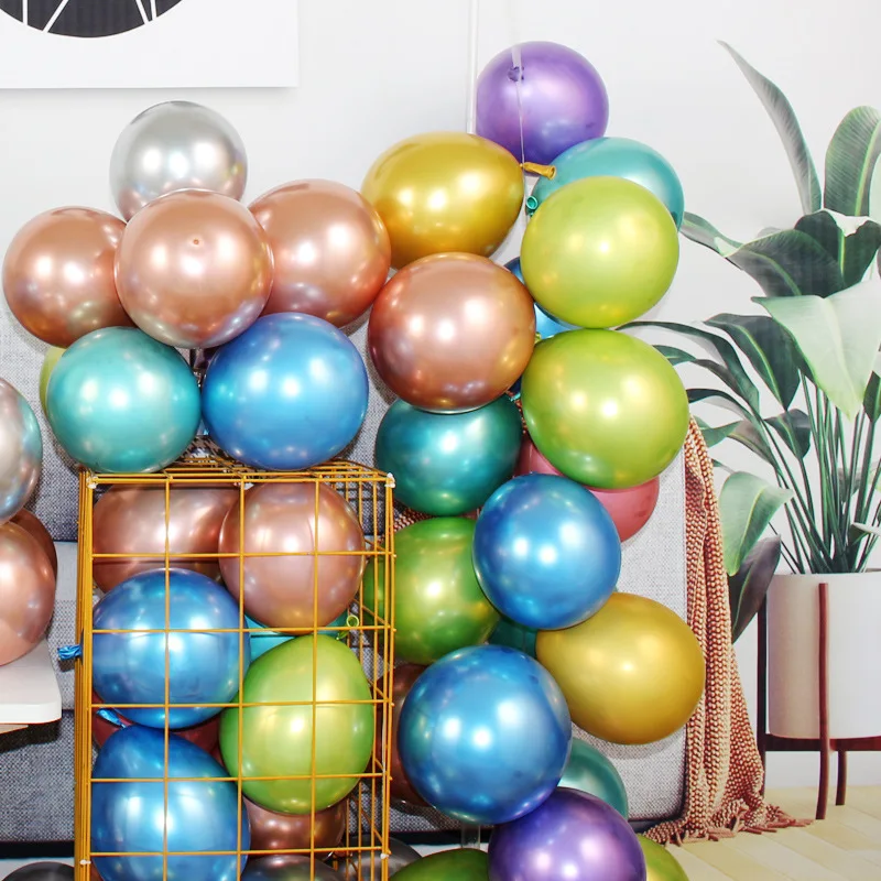 

5/10/12inch Chrome Metallic Latex Balloons Gold Silver Purple Metal Globos Wedding Birthday Decoration