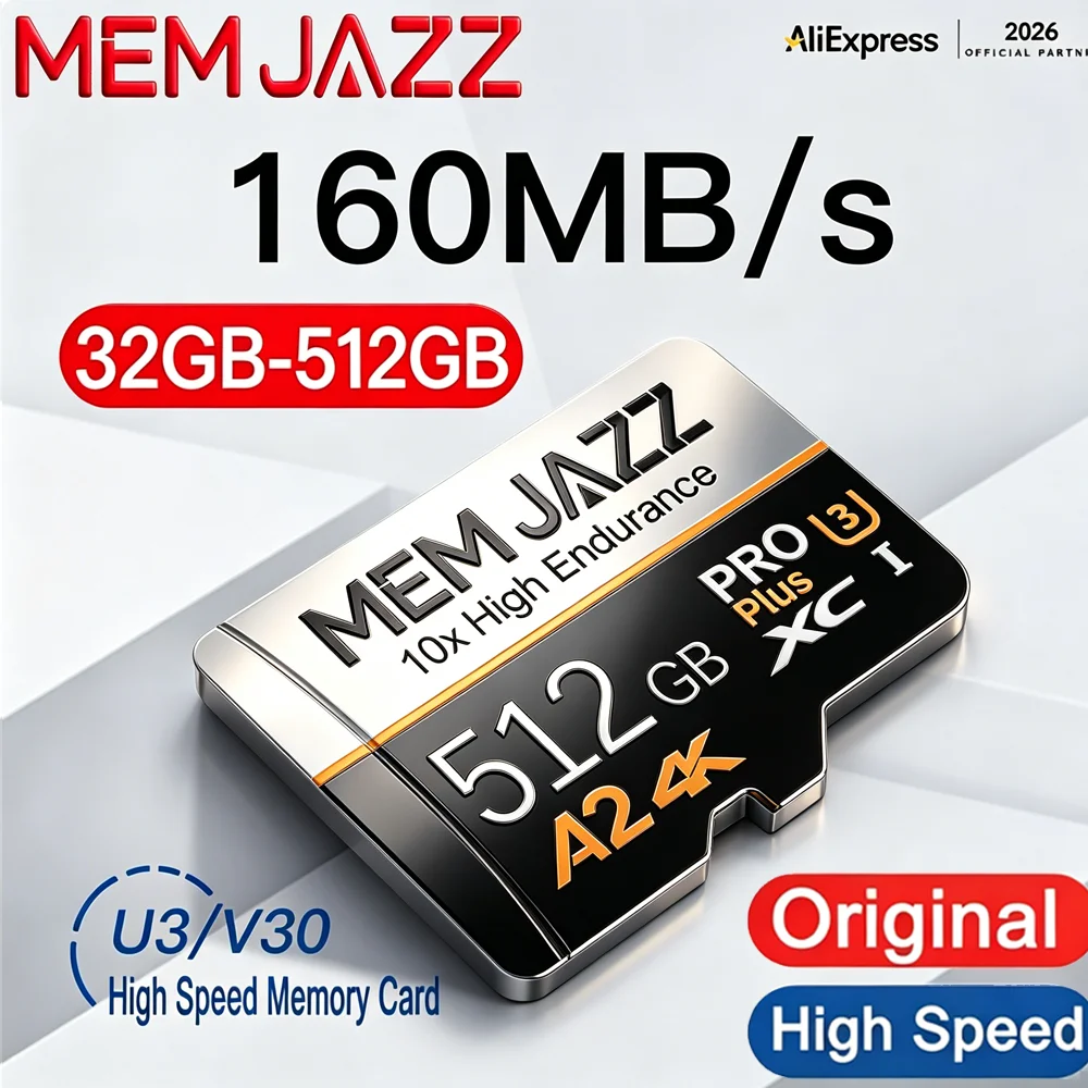 Фото Карта памяти Micro TF SD 32GB 64GB 128GB 256GB 512GB U3 V30 высокой скорости для видеорегистратора №1