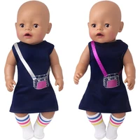 doll clothes short casual dress 18 inches american 43cm doll newborn girl boy toy gifts clothes only