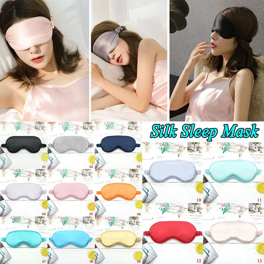 Повязка для глаз женщин гладкая пластырь сна ночная шелковая маска забота о