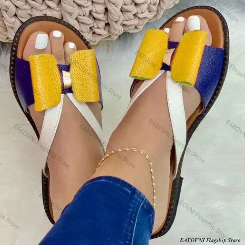 Summer Women Slippers Cute Butterfly-Knot Casual Sandals Lady Slides Zapatillas Mujer Flats Slip-On Women Shoes for Women 2023