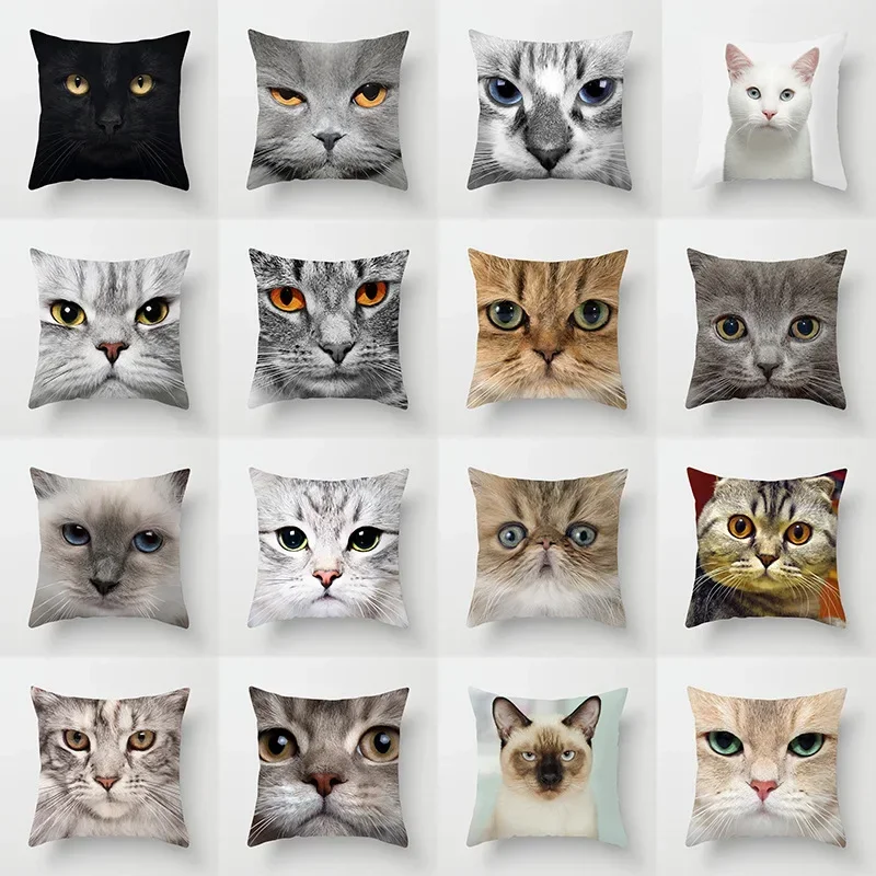 Чехол для диванной подушки с принтом милого кота наволочка домашнего декора