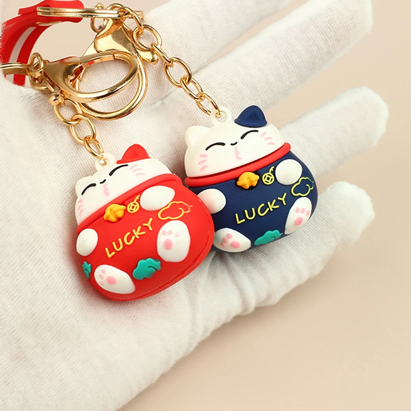 

Lucky Cat Keychain For Women Men Couple Bag Pendant Accessories Car Key Ring Key Chain Jewelry Gift Trinkets