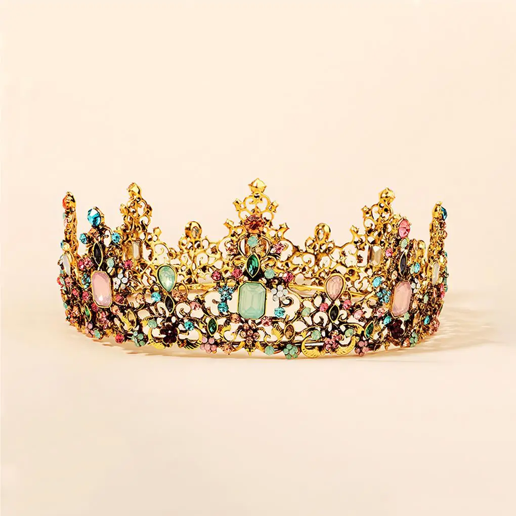 

Zinc Alloy Women Tiaras Portable Stylish Elegant Vintage Replacement Glossy Unfading Wedding Headwear Ornament