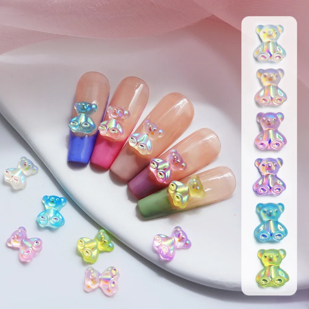 

30Pcs/set Cute Aurora Bears Nail Decorations Manicure Nail Jewelry Resin Nail Rhinestones 3D Nail Drills Manicure Accessories