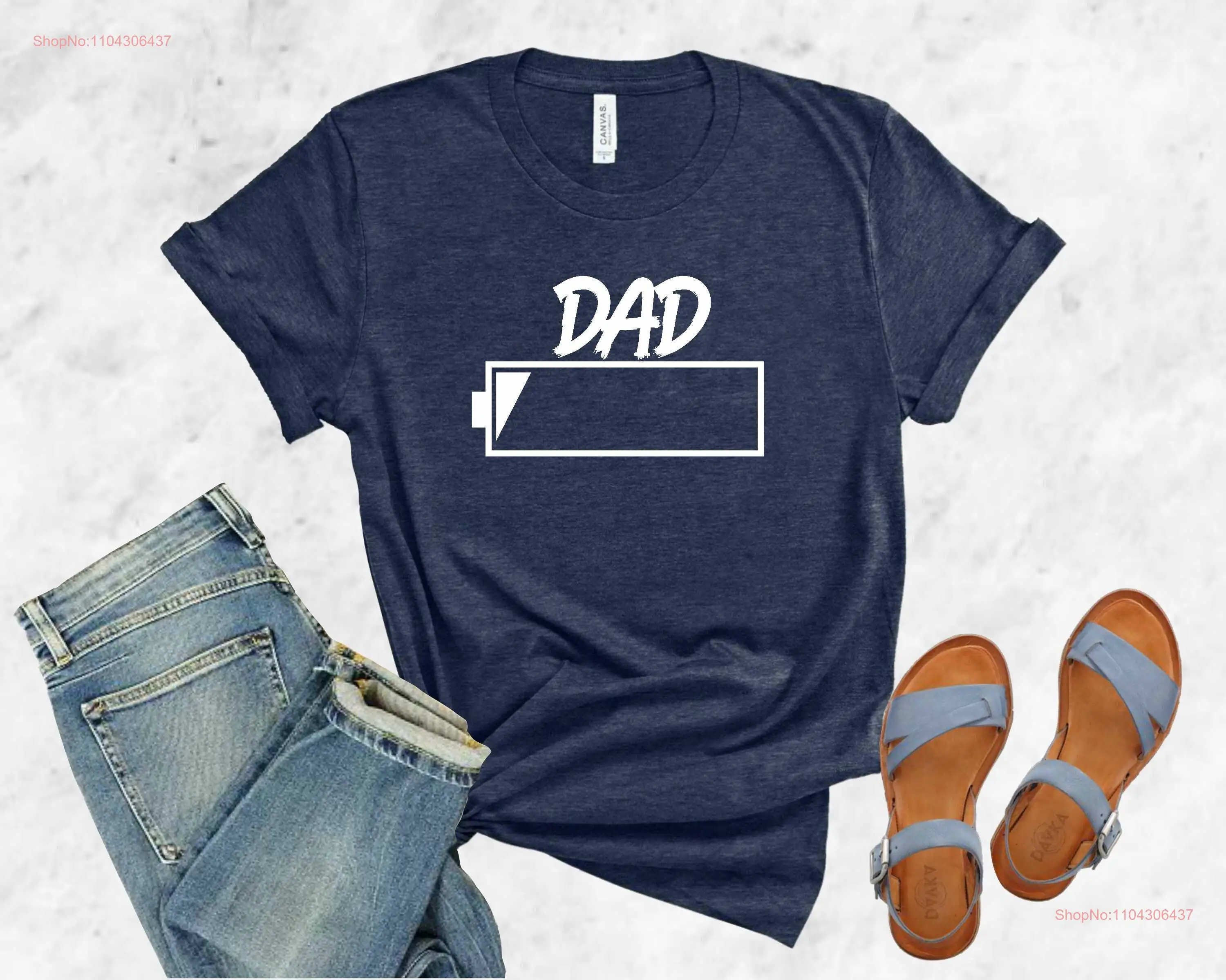 Забавная футболка Dad Energy с низким зарядом от батареи день отца папа отец Дада