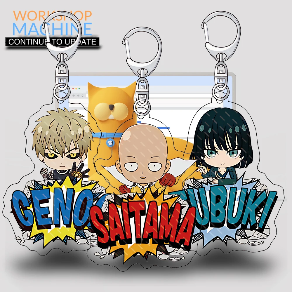 

One Punch Man Anime Exquisite Couple Student Pendant Trend Bag Car Keychain Acrylic Gift Character Ornament Figure Fans Cosplay