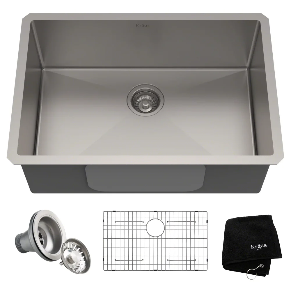 

KRAUS Standart PRO 28-inch 16 Gauge Undermount Single Bowl Stainless Steel Kitchen Sink