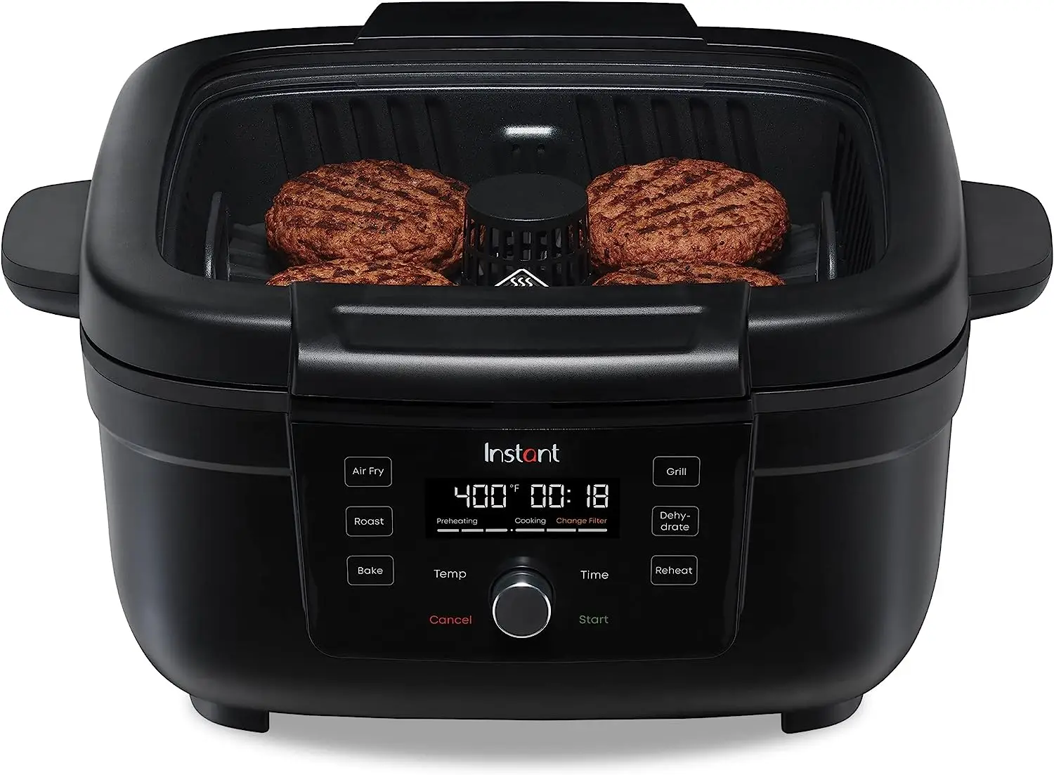 

Free shipping Indoor Grill and Air Fryer with Bake, Roast Reheat & Dehydrate, From the Makers of Pot, with Odor-Reducing Fi