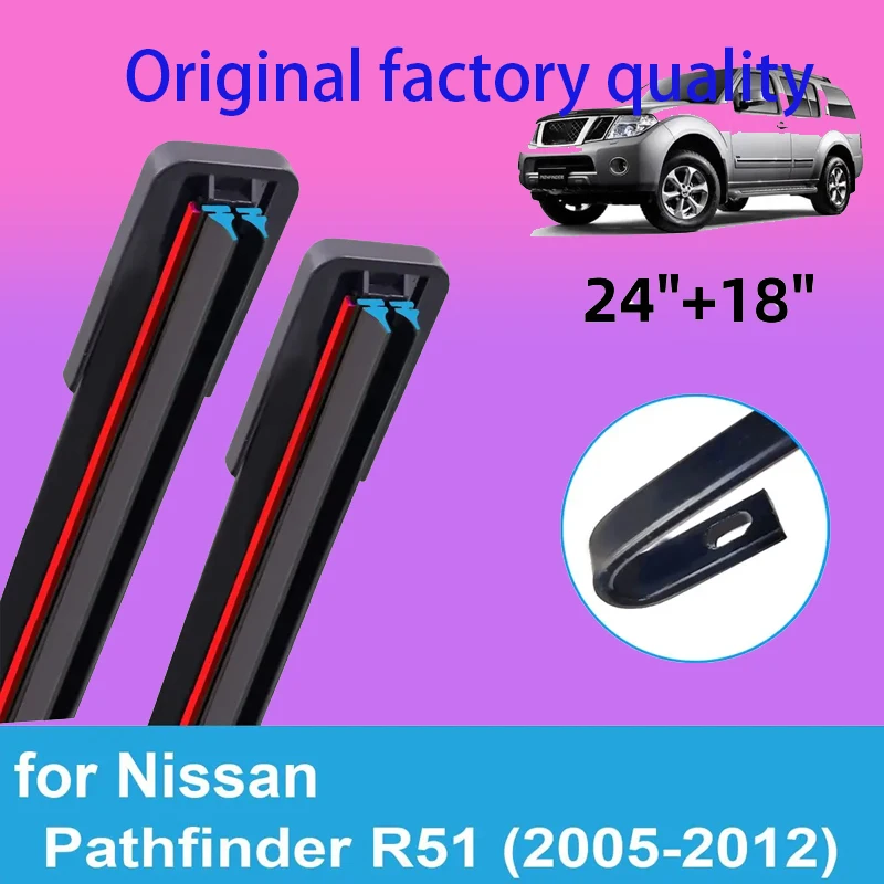 Фото 2 шт. щетки стеклоочистителя автомобиля для Nissan Pathfinder R51, переднее лобовое стекло 2005-2012 годов, двойные резиновые автомобильные аксессуары 2011 2012 №1