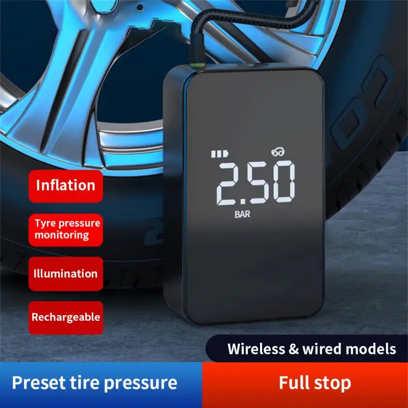 

Mini Car Electrical Air Pump Electric Tire Pressure Detection Portable Wireless Digital Display Inflator Pump Car Supplies