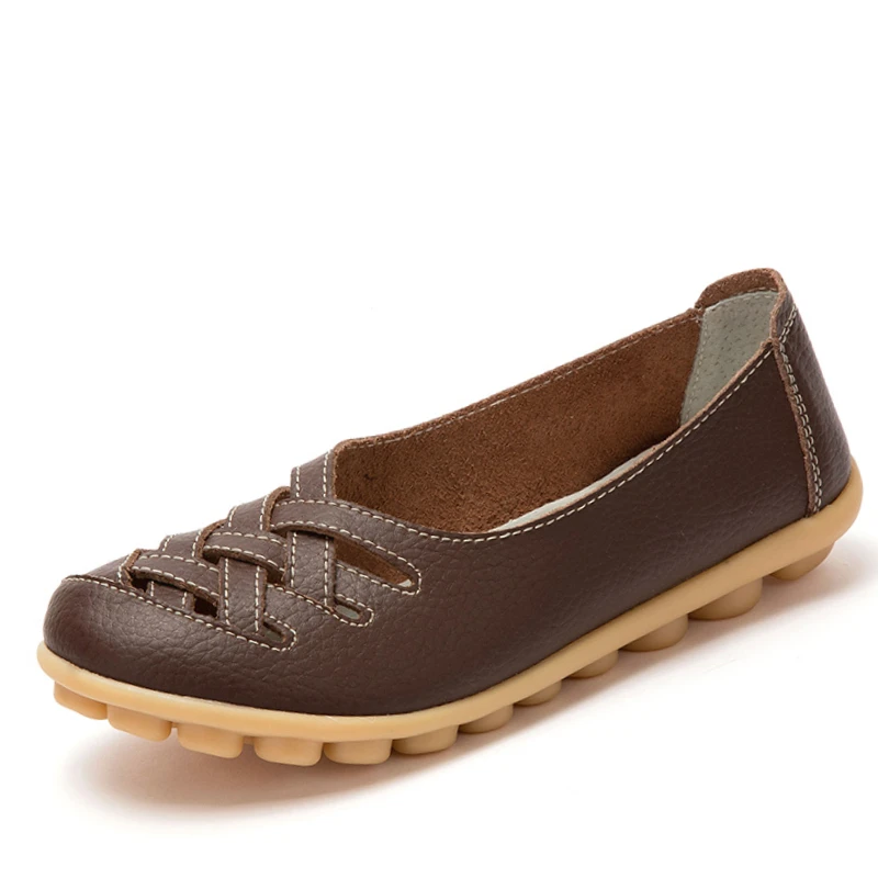 Новая женская обувь Xia Doudou Mama универсальные туфли из натуральной кожи