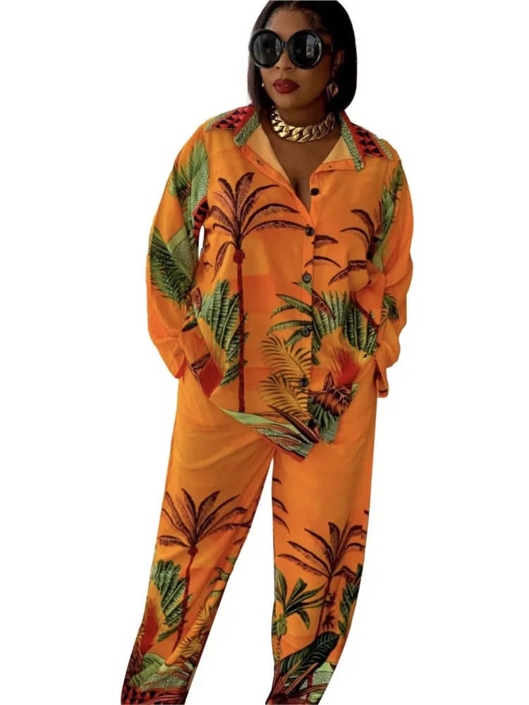 

2 Piece Set African Clothes Women Long Shirt Tops Pant Africa Clothing Set 2022 New Print Streetwear Bazin Riche African Outfits