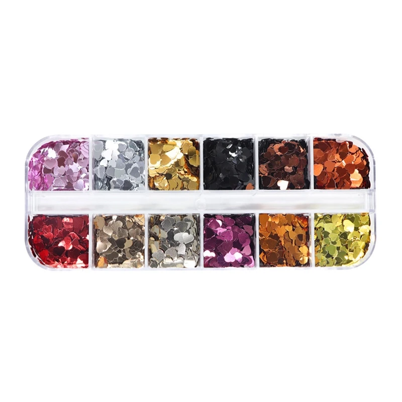 

Металлические блестки в форме сердца для украшения ногтей