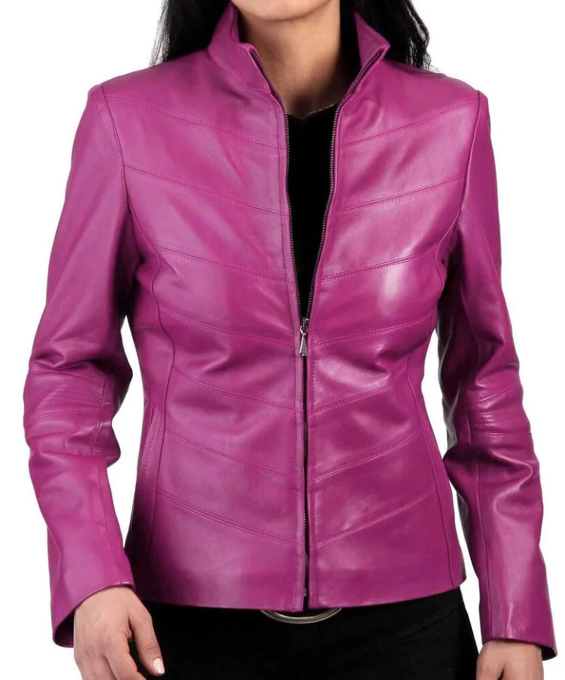100% Real Sheepskin Women Leather Jacket Biker Leather Coat Genuine Leather Outwear