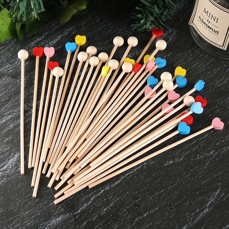 100 шт. палочки для конфет с шариком деревянные леденцы на присоске тортов любви