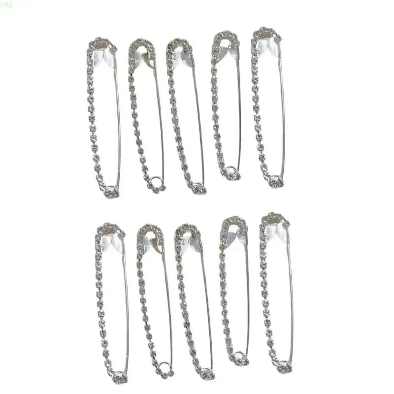 Набор из 10 блестящих булавок со стразами декоративная застежка для женской