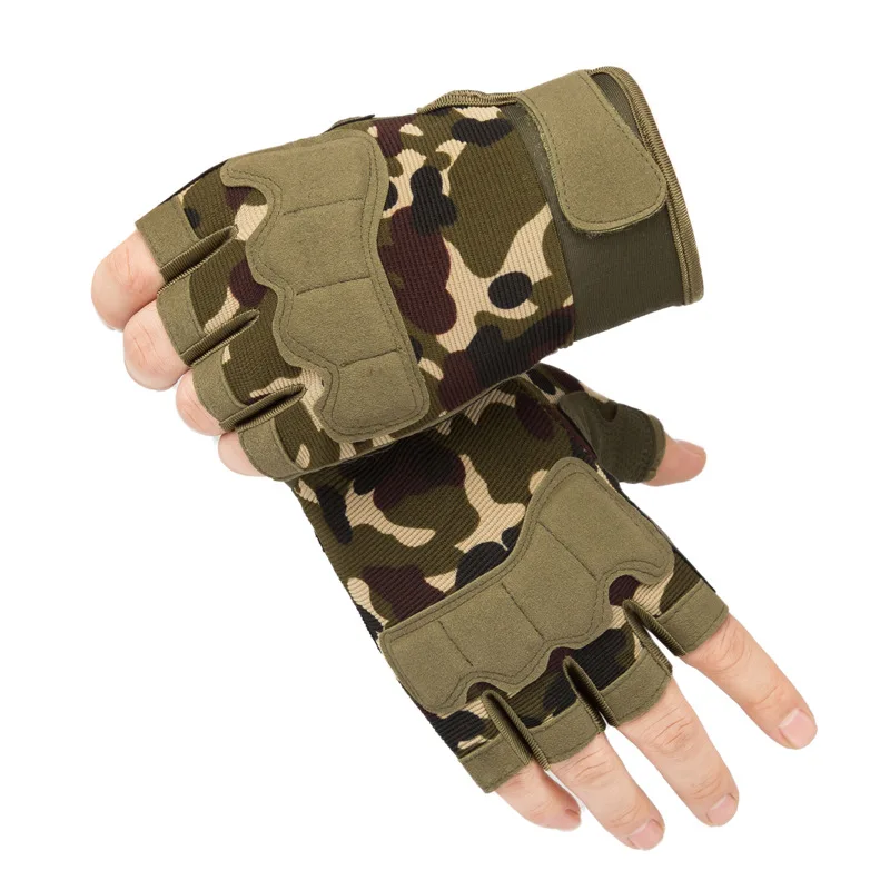 

2022 Tactical Gloves Fingerless Men Shooting Glove Camouflage Airsoft Protective Bike Cycling Fitness Hunting Hiking Army Gloves