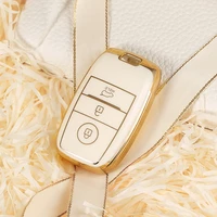 tpu 3 button car remote key cover case holder keychain keyring for kia optima sorento niro soul accessories