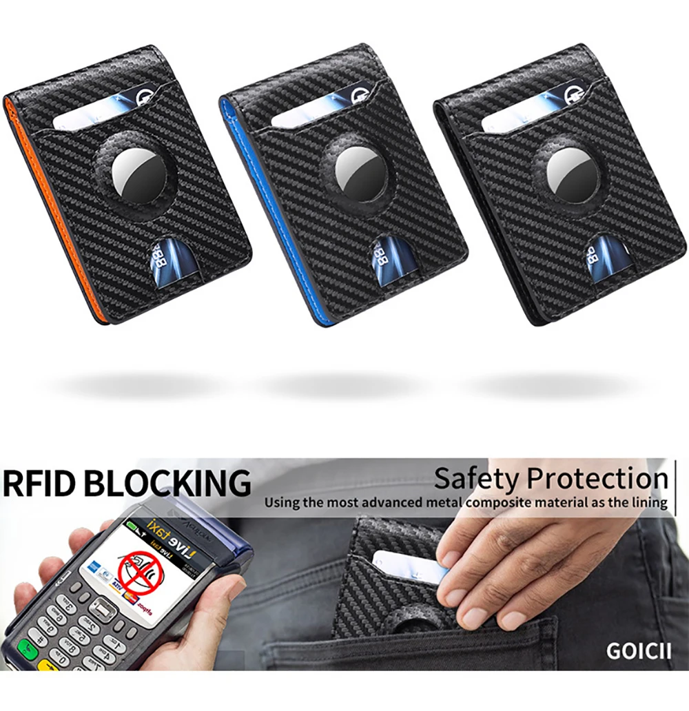 2023 New Ultra-Thin Wallet Business Men Card Holder Fashion RFID Blocking Credit Card Holder Carbon Fiber Card Holder Pure Purse