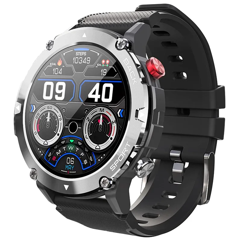 

Men Military Smart Watch with Heart Rate SpO2 Sleep Monitor Pedometer Fitness Tracker Watch IP68 Waterproof for Android and iOS.