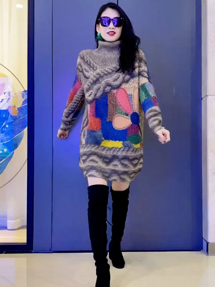 Женское платье 2024 осенне-зимняя новая модная темпераментная корейская