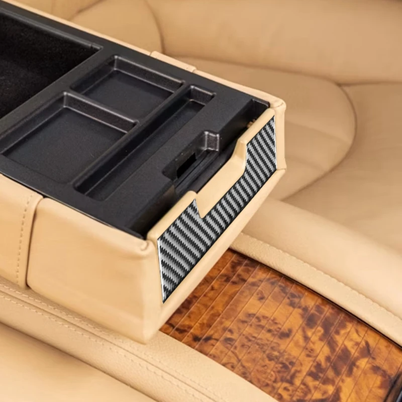 Для Benz CLS Class C219 2004-2009 Задний подлокотник из углеродного волокна Коробка