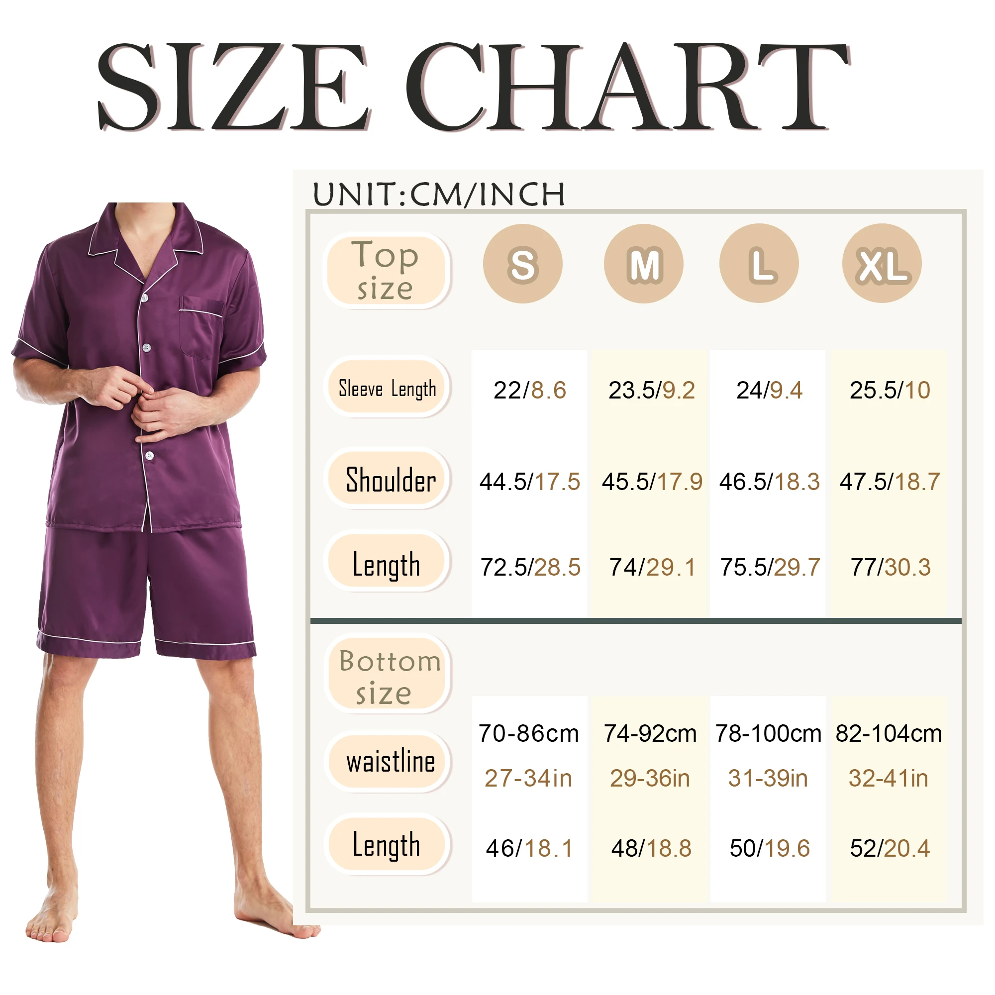 YUFEIDA Summer Fashion Mens Silk Satin Pajamas Set Solid Color Short Sleeves Button Tops +Shorts Sleepwear Suits Male Homewear