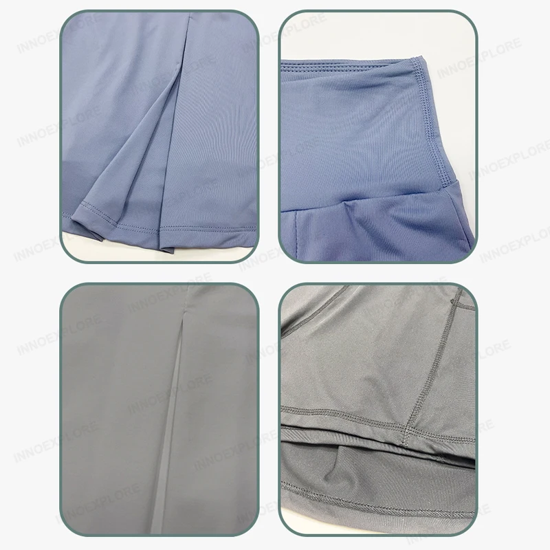 Женское теннисное короткое платье для бадминтона из спандекса с защитой от