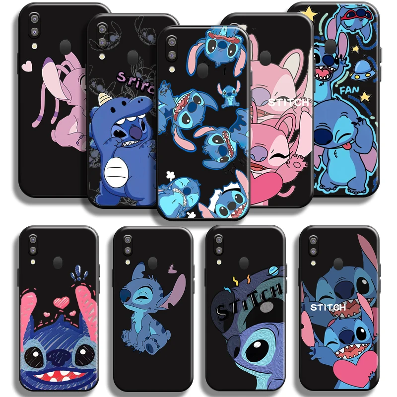 

Cute Baby Stitch For Samsung Galaxy M20 Phone Case Soft Coque Liquid Silicon Cases Funda Full Protection Back TPU Shockproof