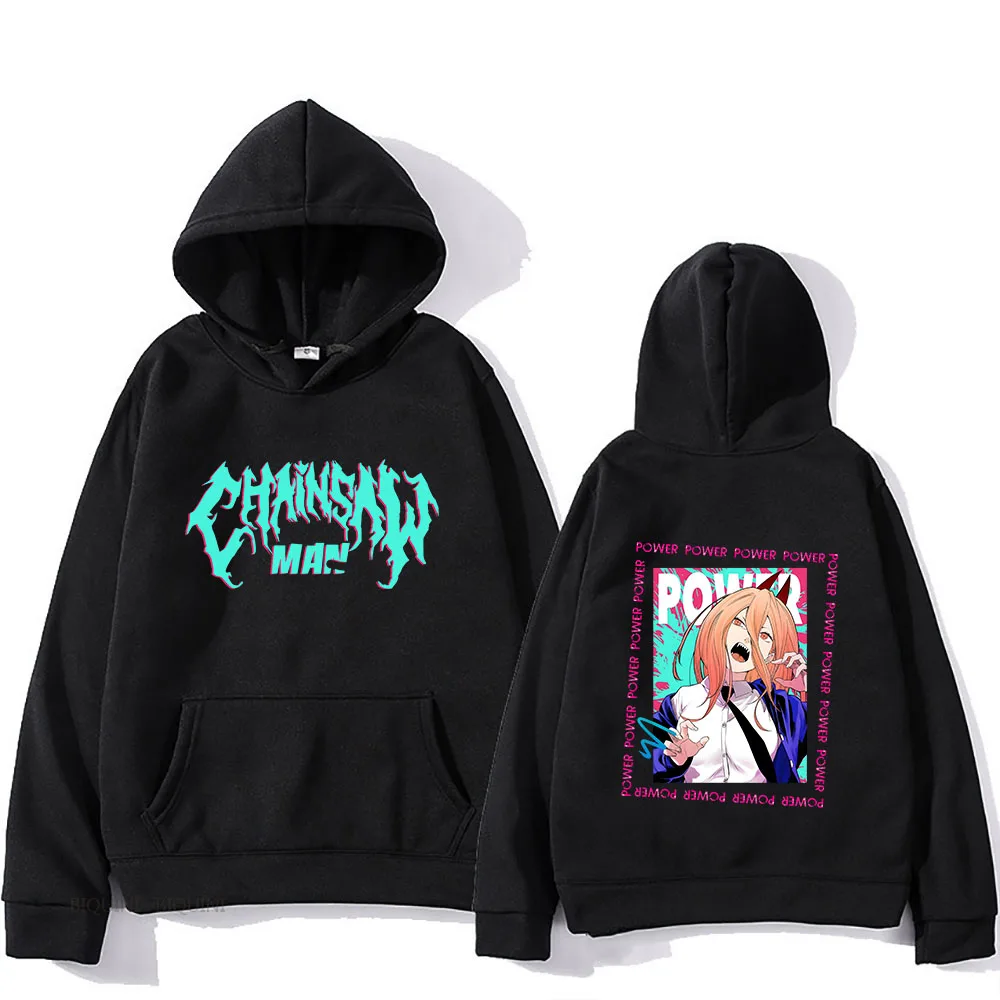 Anime Chainsaw Man Power Hoodies Aesthetic Manga Graphic Sweatshirt Men/Women Long Sleeve Pullovers  Streetwear Hoodie