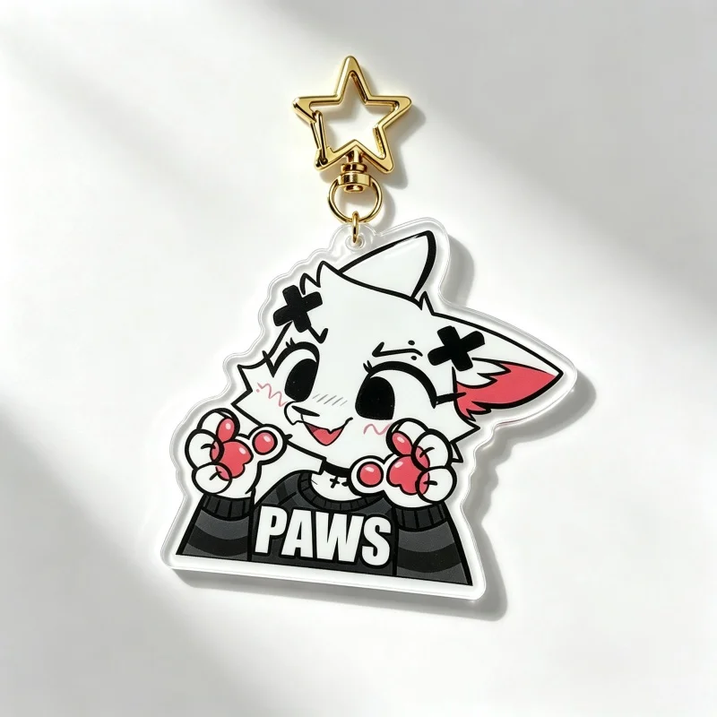 Брелок акриловый Skye Paws Furry Cat: милый котик, персонаж аниме-фурсона, брелок-подвеска для сумки в виде лапы питомца, коллекционный подарок для фанатов (art.: 3920dbddde29f) - 3920dbddde29f