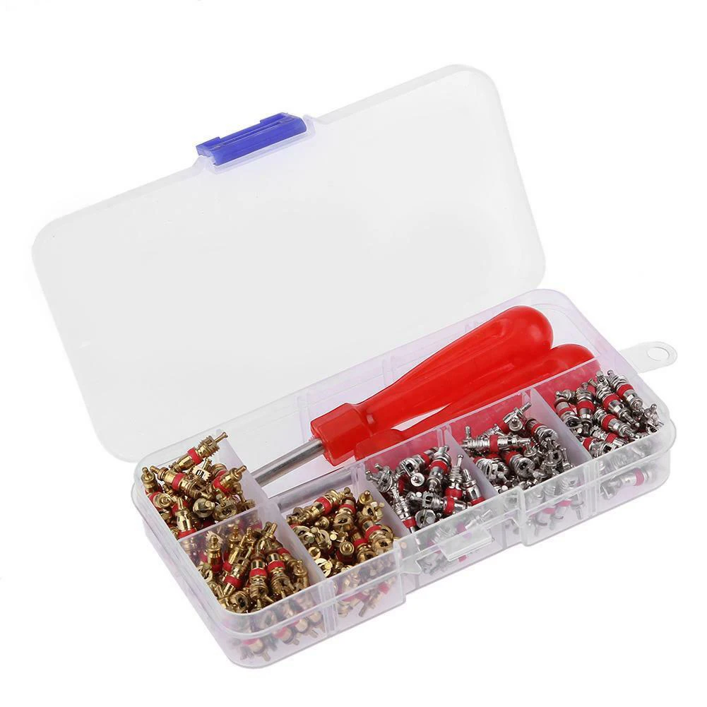 

242Pcs A/C Core Valves R134A Automotive Air Conditioning Assortment&Remover Kit Car Air Conditioning Valve Core A/C Sealing Kit