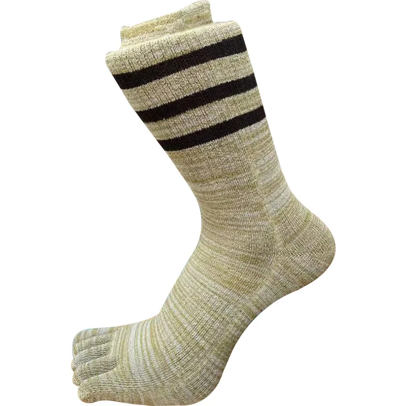 New Men's Sock Solid Color Combed Cotton Five-finger Socks 5 PAIRS Men's Toe Socks Drop Shipping Cycling Sport Running
