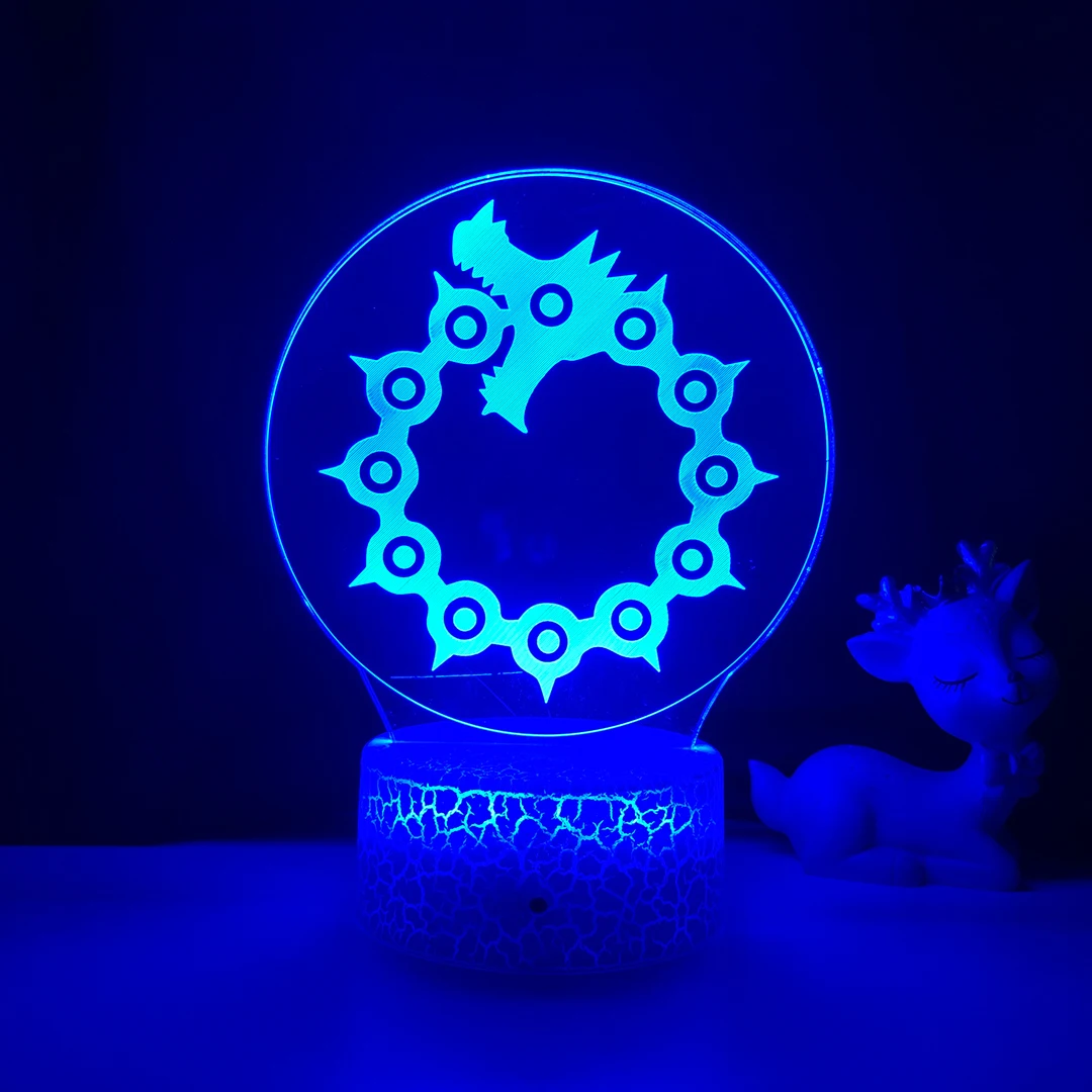 

Acrylic Night Light Lamp Manga The Seven Deadly Sins Gadget for Home Room Decorative Light Meliodas Figure Kids Table Lamp Gift