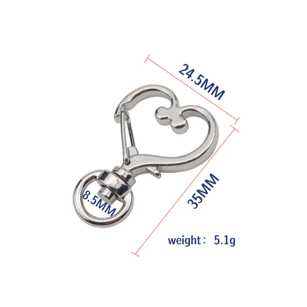 50 Pcs Creative Zinc Alloy Keychain Accessories Peach Heart Shape Alloy Keyring Buckle Key Holder Ring Decoration Gift Hanging