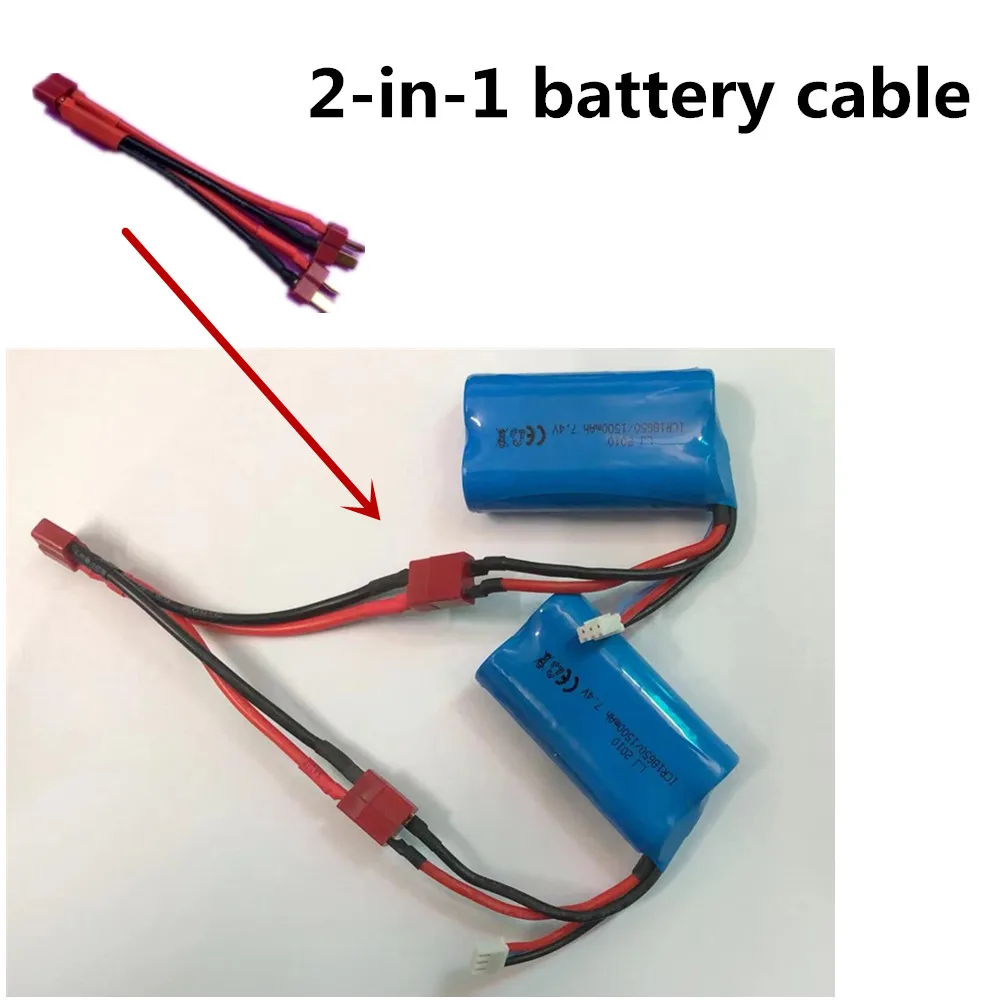 Аккумулятор 7.4V 8000mAh  Зарядный кабель для: MJX 14302 MJX 14303, аккумулятор для радиоуправляемых машинок, разъем T-типа (art.: 3920dacda5ea6) - 3920dacda5ea6