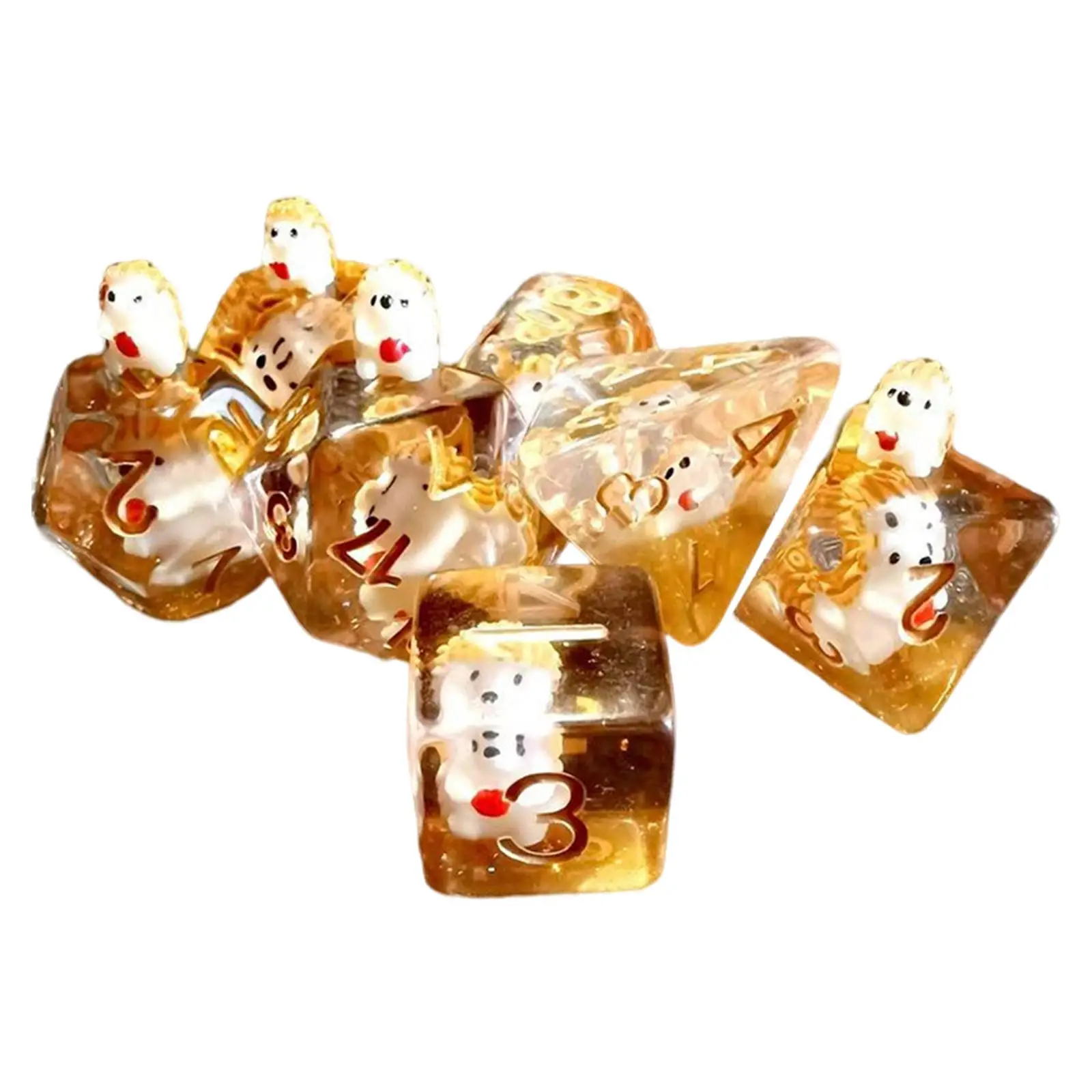 

7x Polyhedral Набор кубиков D8 D10 D12 D20 Bar Toys for DND ролевые игры, настольные Game